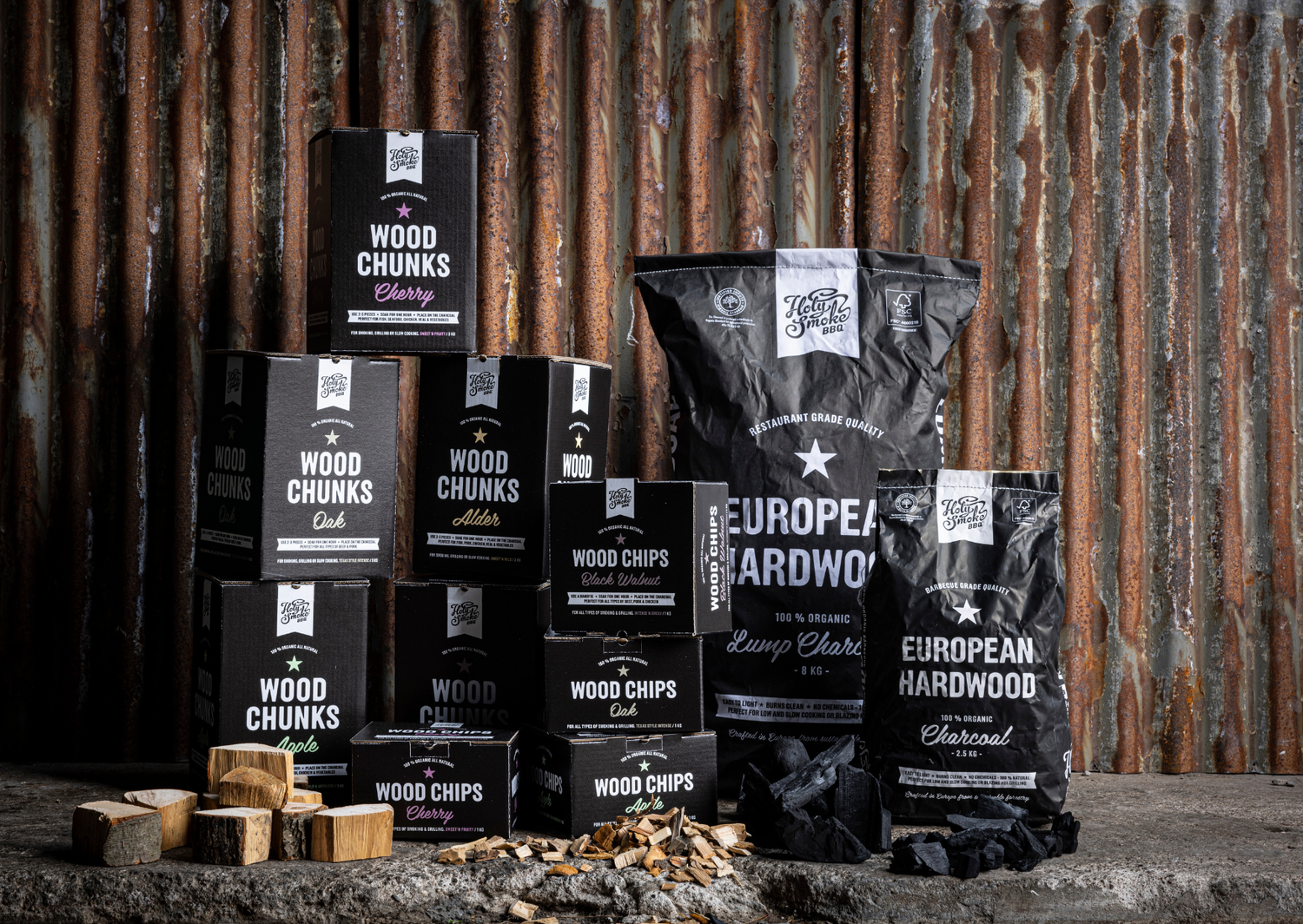 Houtskool & rookhout