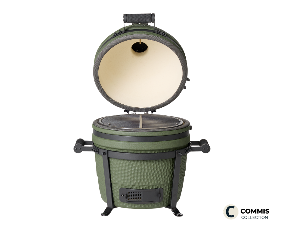 vooraanzicht van compact green kamado
